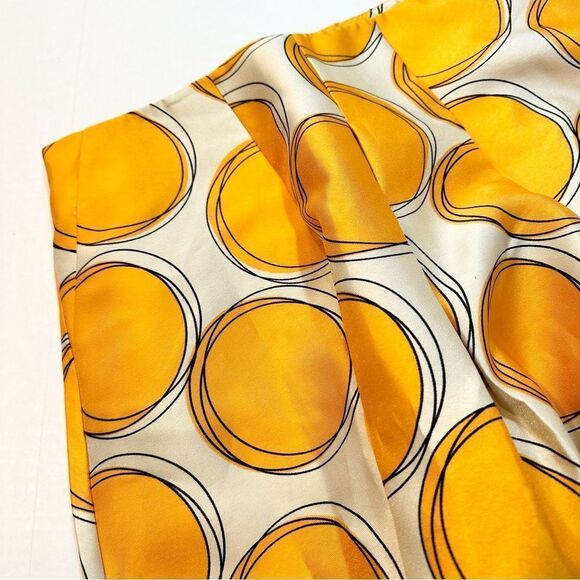 Lane Bryant A-Line Skirt Goldenrod Circle Mod Print Size 14 - Picture 3 of 10